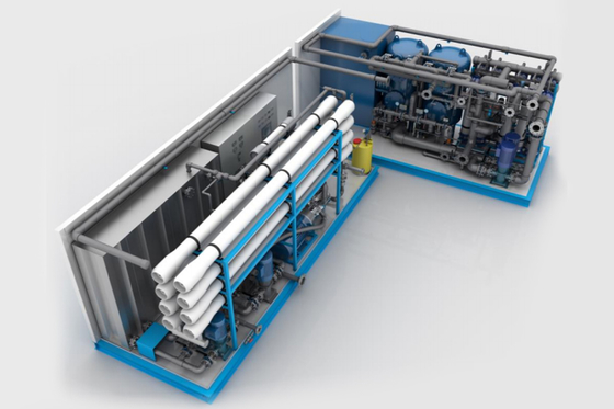 Skid Desain 99% Air Laut Desalination RO Sistem Dengan Sistem Kontrol Cerdas